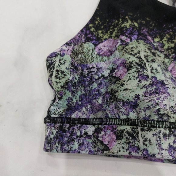 Lululemon Energy Bra (Nulux) Vivid Vision Multi Black Size 6 - Picture 2 of 7